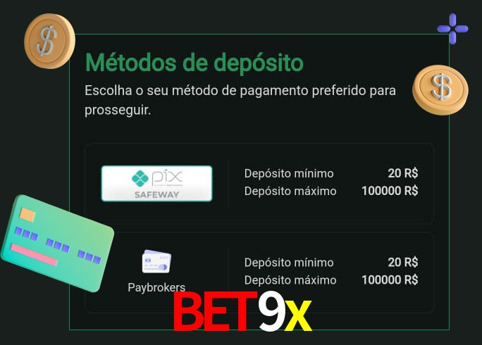 O cassino bet9x oferece uma grande variedade de métodos de pagamento